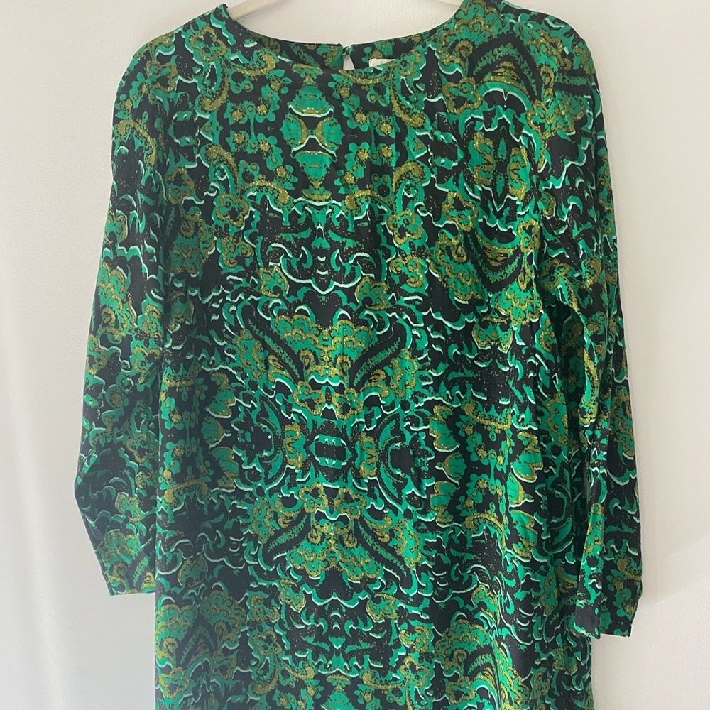 Green, Black, & Gold Patterned Dress